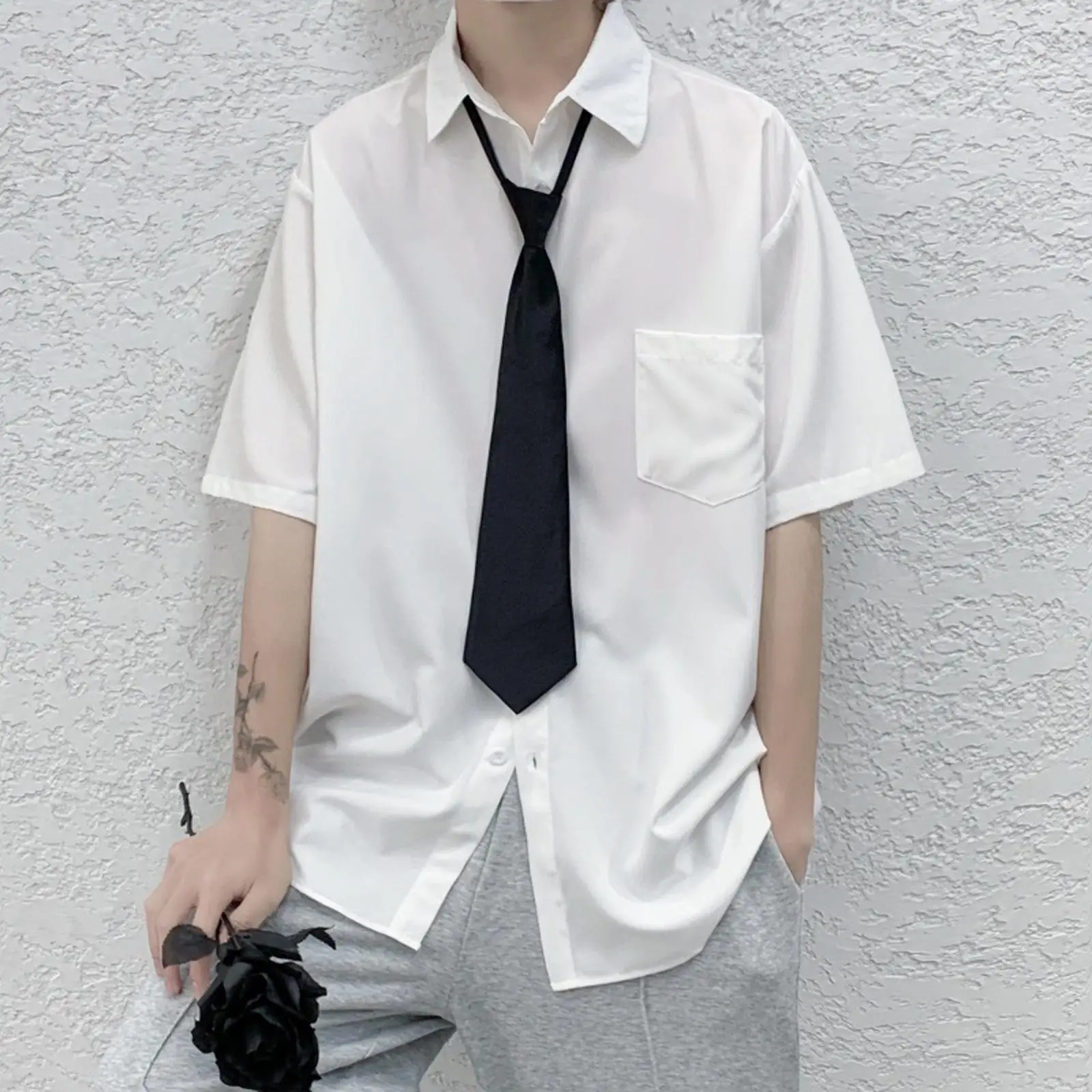 Black Zipper Ties Retro Silky Narrow Women Men Neck Tie Slim Smooth Bow Tie Korean Style Simple Elegant All-match Trendy Tie