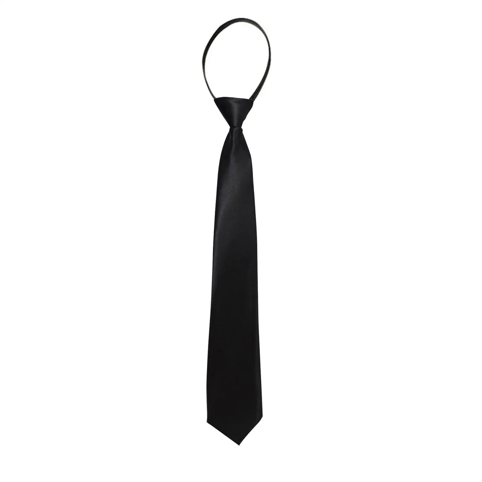 Black Zipper Ties Retro Silky Narrow Women Men Neck Tie Slim Smooth Bow Tie Korean Style Simple Elegant All-match Trendy Tie