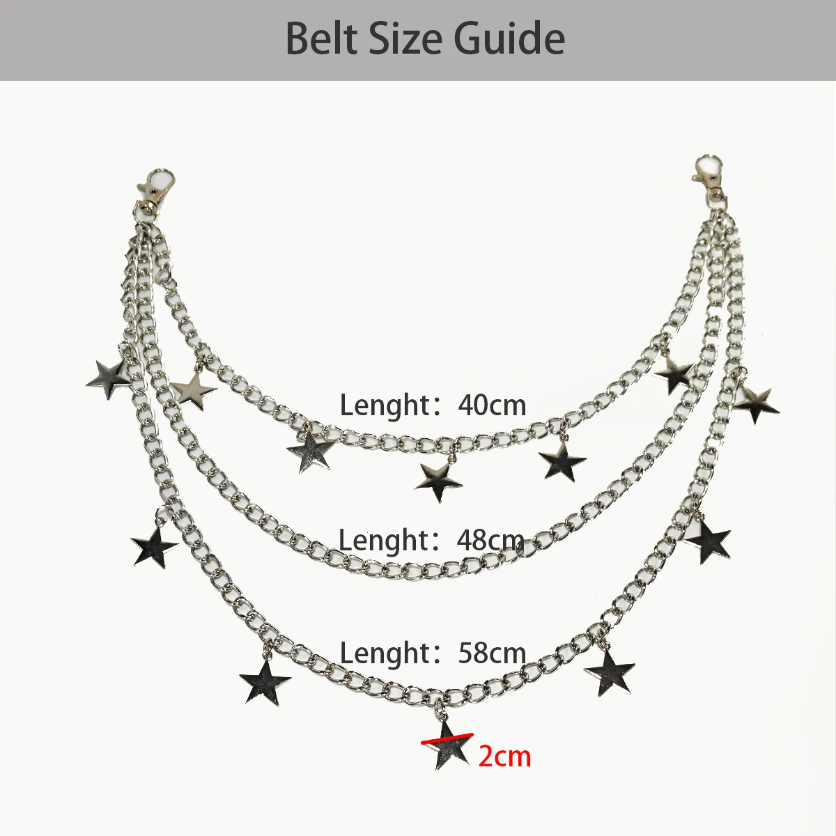 A Harajuku Style Street Hip-Hop Y2k Jeans Chain Belts Personalized Punk Style Double-Layer Waist Chain for Men Women Accessories