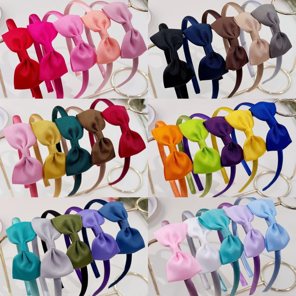 5pcs Cute Girls Headband Fabric Hair Bows Hairbands Kids Children Star Plastic Hairbands Women Girls Party Hair Accessories