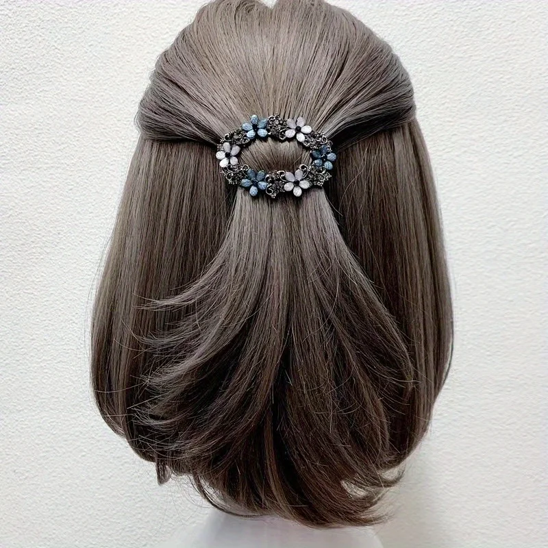 1Pc Retro Carved Rhinestone Hair Clip with Elegant Luxurious Design,retro Exquisite Design,highquality Texture,stable Grip