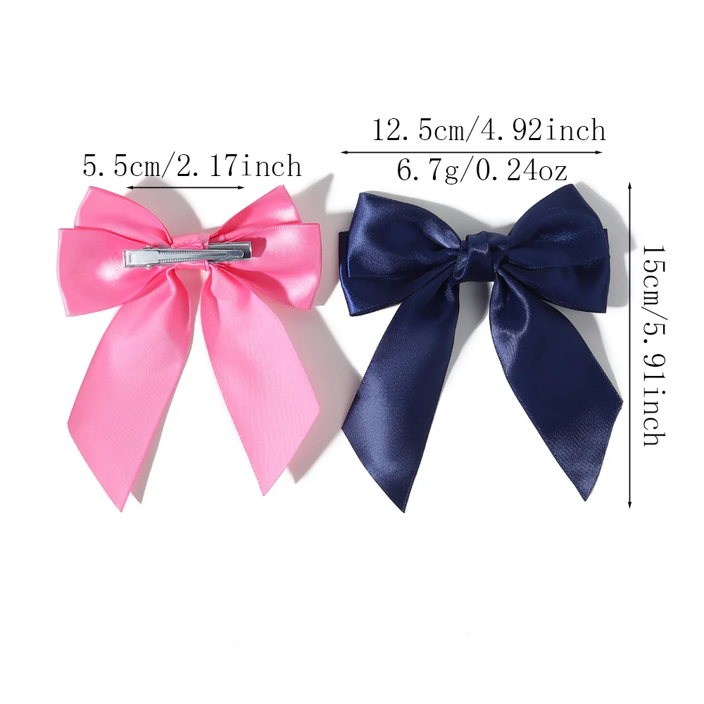 Blak Bowknot Hair Clips for Girls Solid Colors Ribbon Bows Hairpins Beautiful Hairgripe Kids Boutique Hair Accessories Wholesale