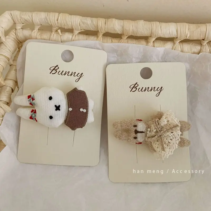 1pc Japanese Ins Cute Rabbit Snail Filled Cotton Hairpin Sweet and High Grade Hairpin with Shattered Hair Side Clip