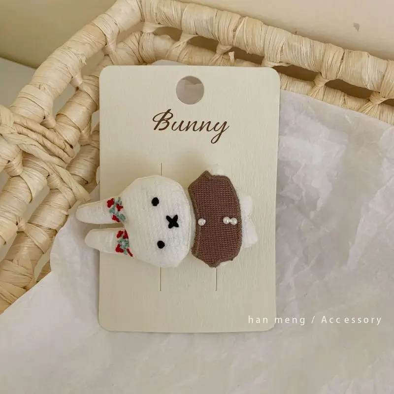 1pc Japanese Ins Cute Rabbit Snail Filled Cotton Hairpin Sweet and High Grade Hairpin with Shattered Hair Side Clip