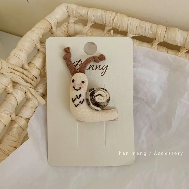 1pc Japanese Ins Cute Rabbit Snail Filled Cotton Hairpin Sweet and High Grade Hairpin with Shattered Hair Side Clip