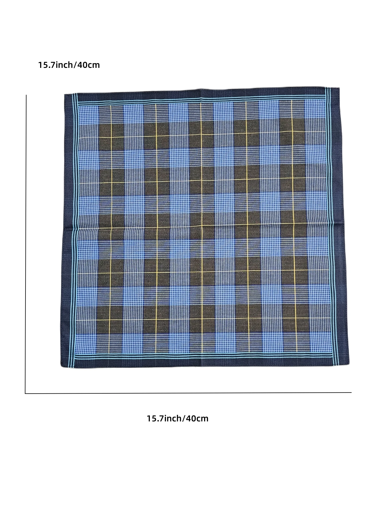 15.7in Men's Striped Cloth Handkerchief, Suit Small Square Grid Cloth, Home Decoration, Outdoor Decoration, 6PCS, Thin Style