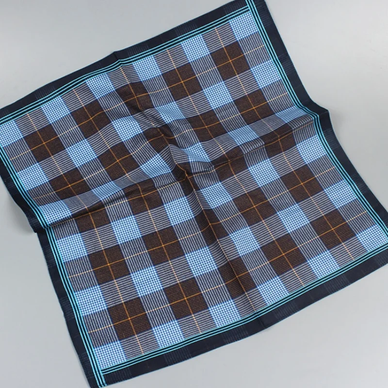 15.7in Men's Striped Cloth Handkerchief, Suit Small Square Grid Cloth, Home Decoration, Outdoor Decoration, 6PCS, Thin Style