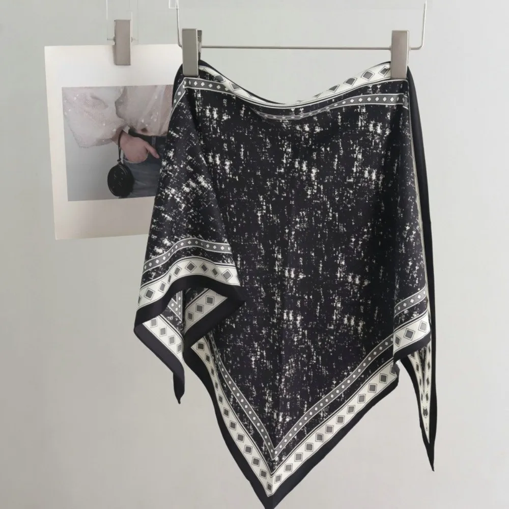 Fashion Satin Women's Scarf Clothing Accessories Decor Tie-Dye Jeans Belt Retro Multifunctional Head Scarf Spring and Summer