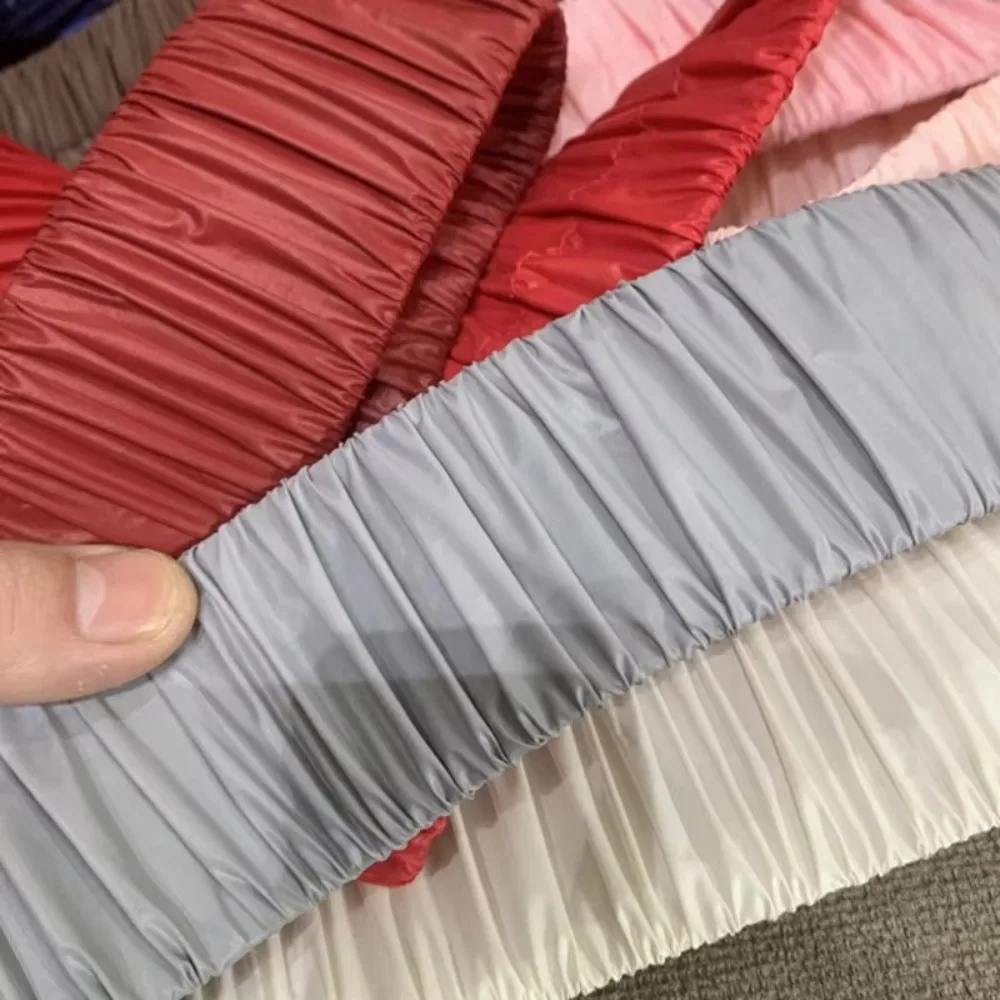 Retro Fashion 5cm Wide Down Coat Waist Belt Pleated Elastic Stretch Waistband Buckle Casual Solid Color Down Jacket Waistband