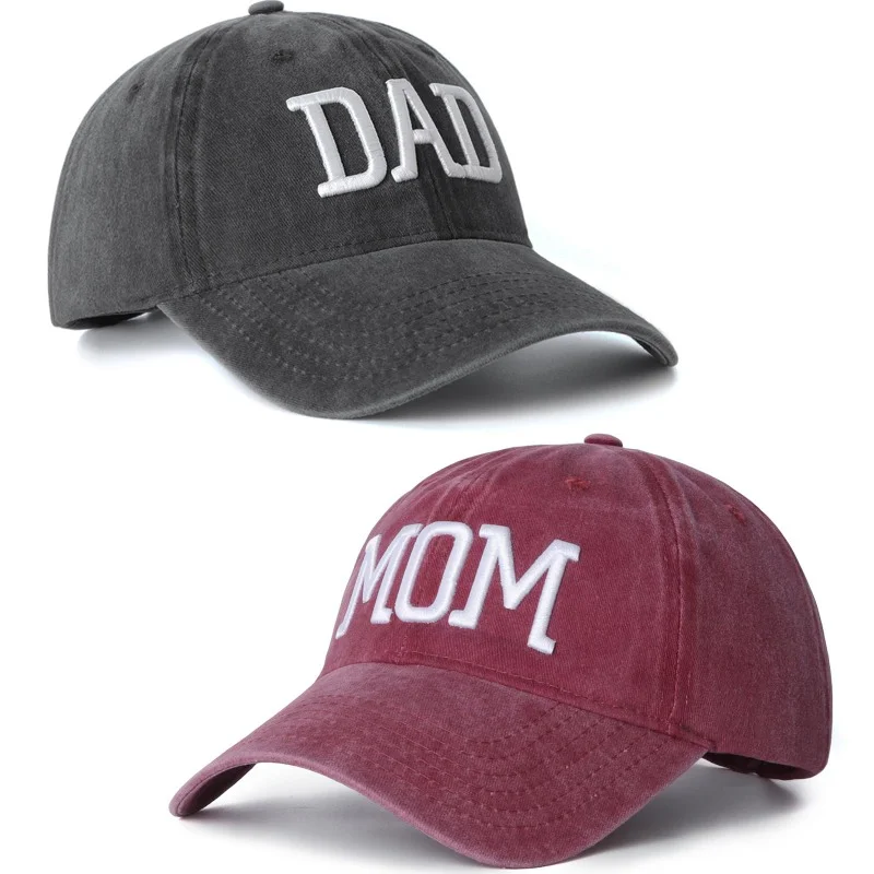 Hot Sale 1/2Pcs Adjustable Baseball Caps Gift Mom and Dad Hats Fathers Day Mom Dad Gifts Hat Embroidered for Couples Parents
