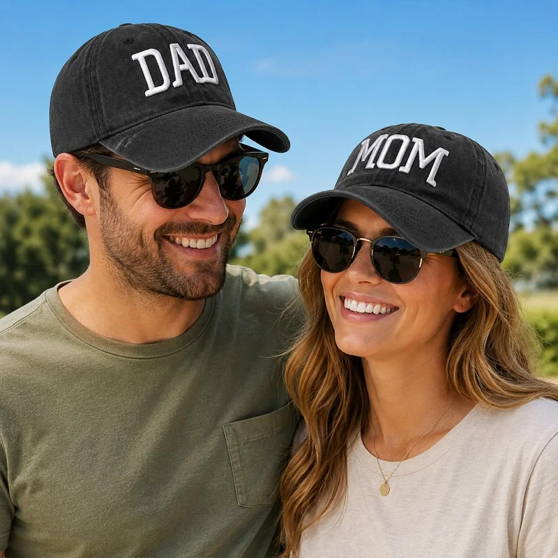 Hot Sale 1/2Pcs Adjustable Baseball Caps Gift Mom and Dad Hats Fathers Day Mom Dad Gifts Hat Embroidered for Couples Parents