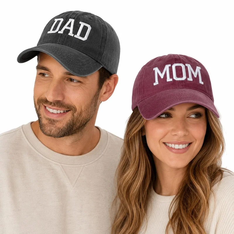 Hot Sale 1/2Pcs Adjustable Baseball Caps Gift Mom and Dad Hats Fathers Day Mom Dad Gifts Hat Embroidered for Couples Parents