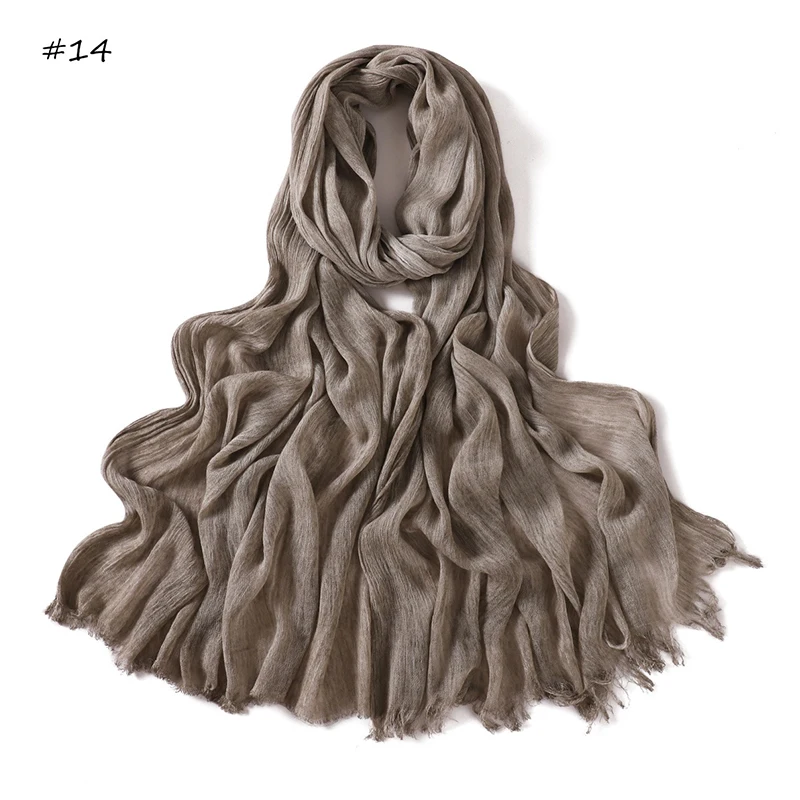 180*65cm Tie-dye Crinkle Rayon Hijabs for Women Muslim Scarf Shawls Plain Ladies Breathable Headband Femme Turban Ramanda