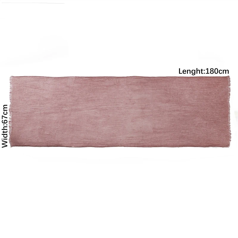 180*65cm Tie-dye Crinkle Rayon Hijabs for Women Muslim Scarf Shawls Plain Ladies Breathable Headband Femme Turban Ramanda