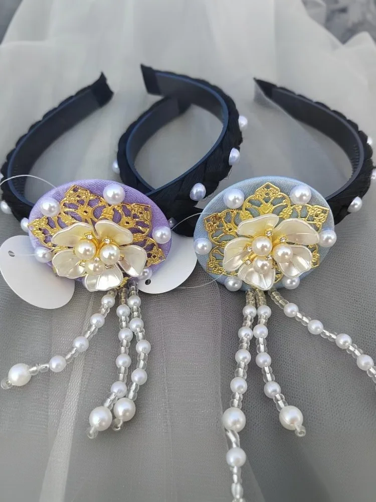 ♥Traditional Korean Hanbok Headband Classical Ribbon Hair Accessories Stage Dance Hair Hoop 