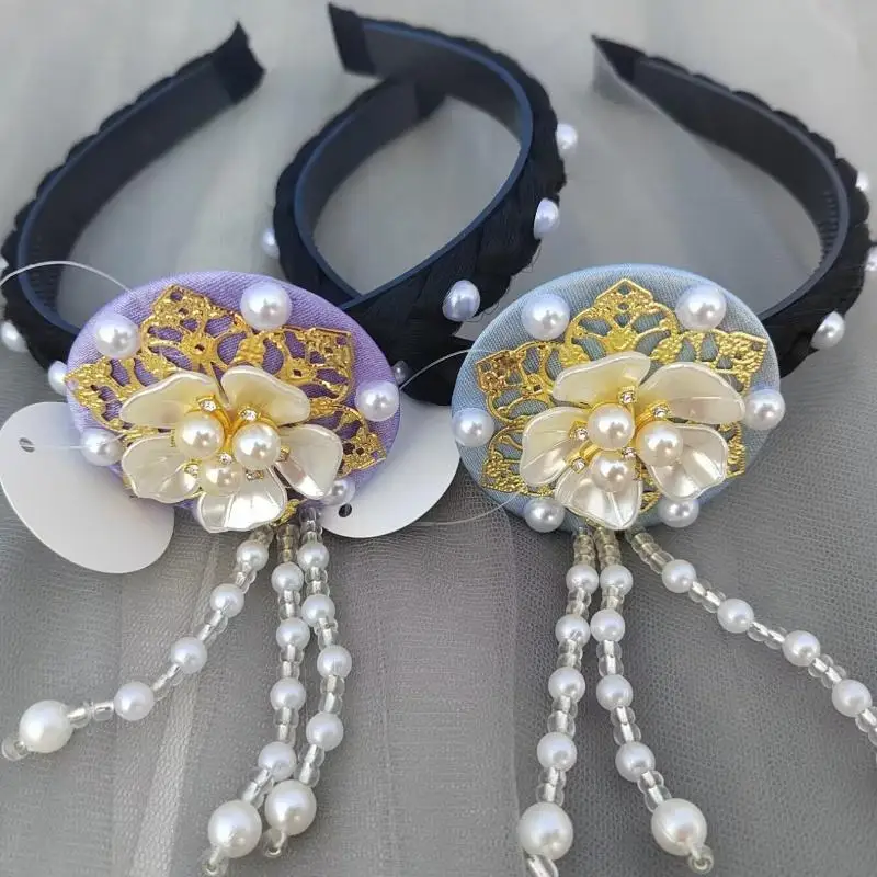 ♥Traditional Korean Hanbok Headband Classical Ribbon Hair Accessories Stage Dance Hair Hoop 