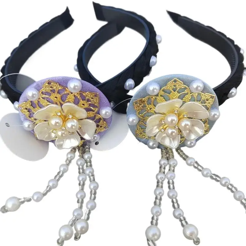 ♥Traditional Korean Hanbok Headband Classical Ribbon Hair Accessories Stage Dance Hair Hoop 