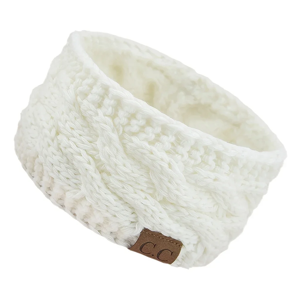 1pc Women'S Plush Winter Headband - Soft Warm with Elastic Closure, Comfortable Fabric For Cold Weather, Winter Headband