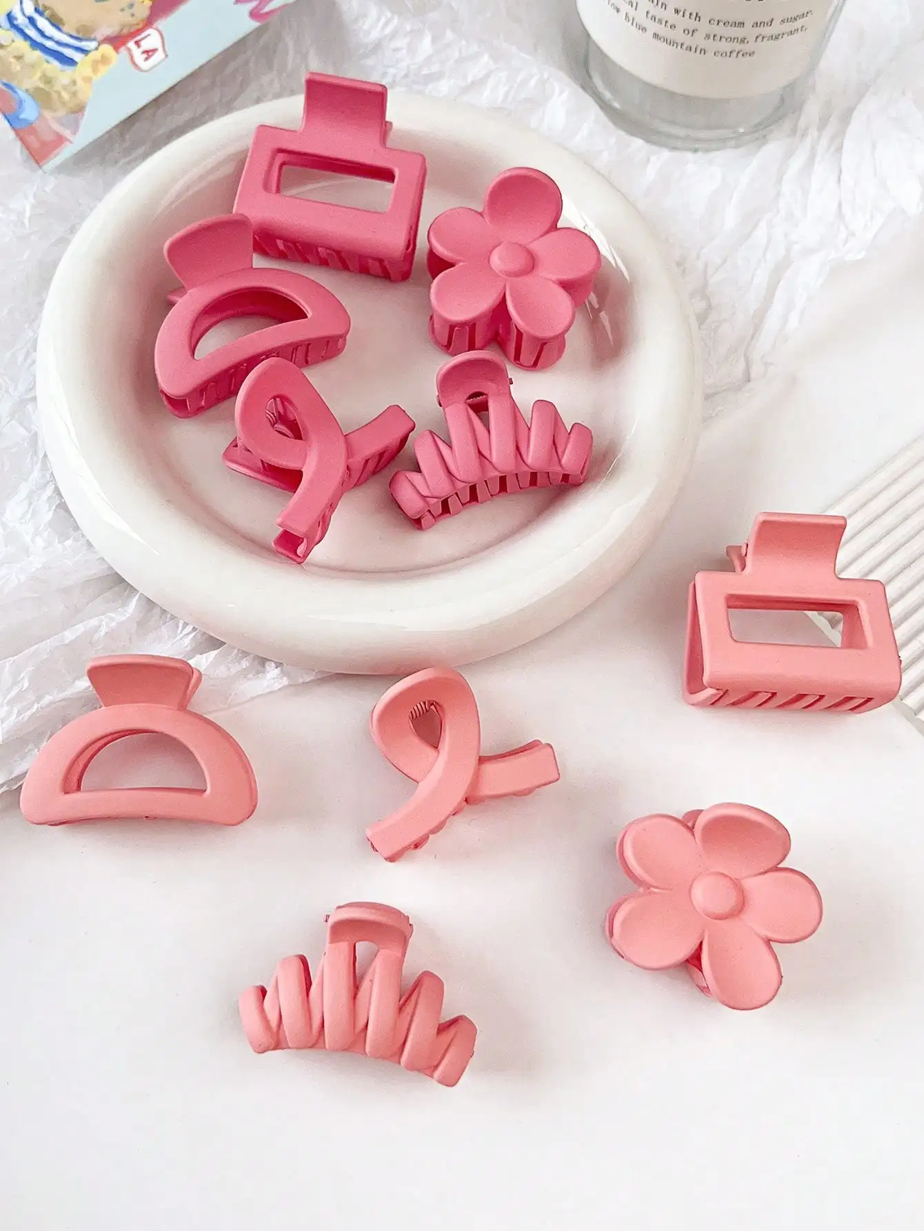 10Pcs Mutlicolor Small Hair Claw Clips Cute Flower Non Slip Jaw Clips 5 Style Banana Clips Hair Accessories for Women Girls