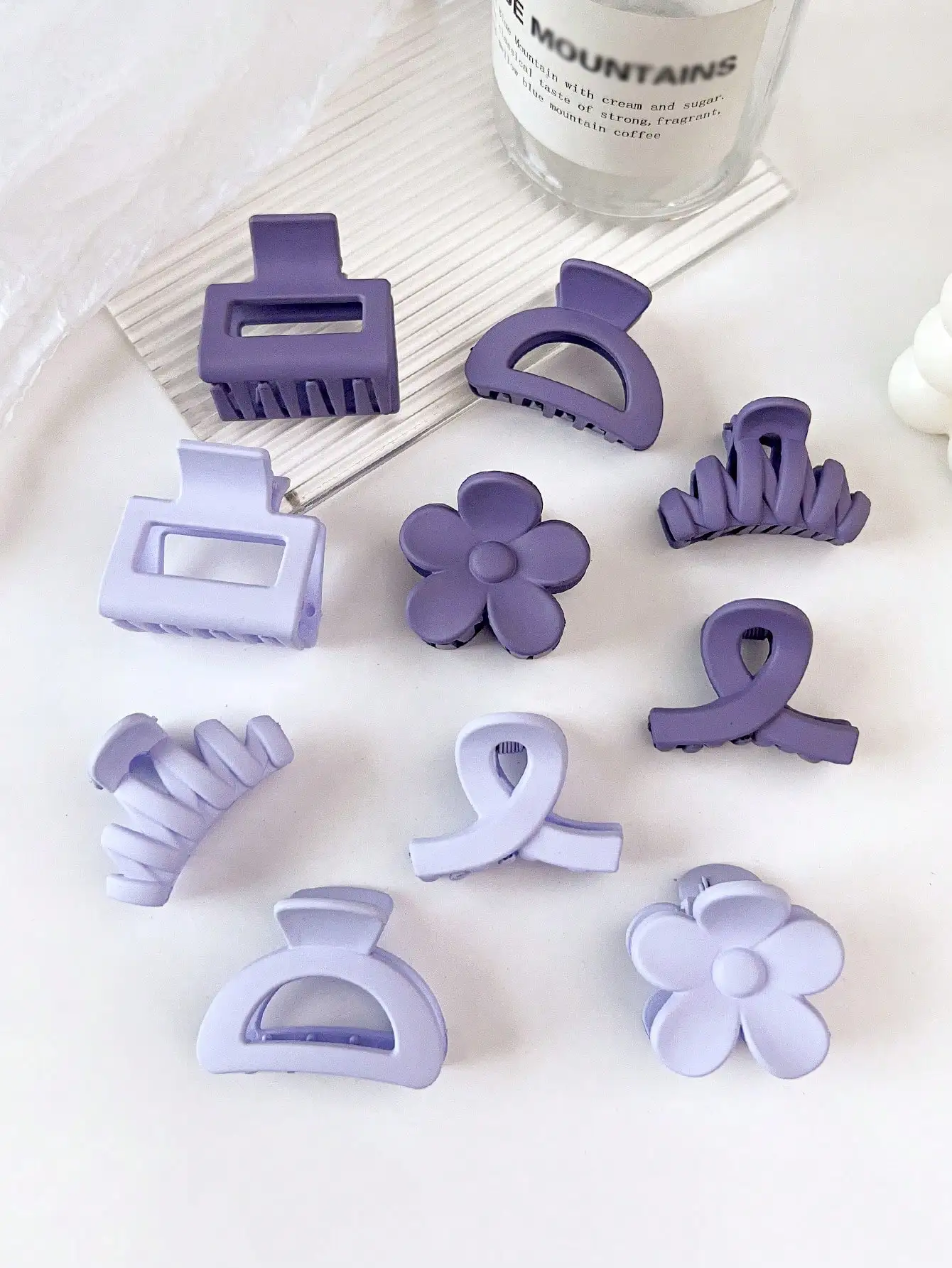 10Pcs Mutlicolor Small Hair Claw Clips Cute Flower Non Slip Jaw Clips 5 Style Banana Clips Hair Accessories for Women Girls