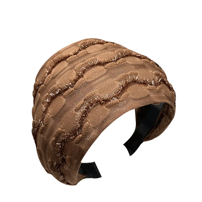 Korean Retro Headband - Extra Wide Design with Sheer Mesh, Fashion Hair Accessory for Women Daily Use