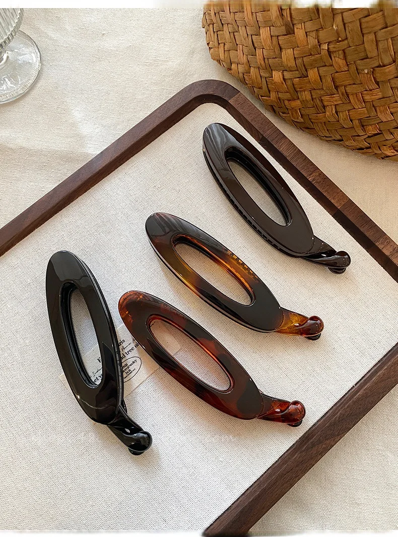 New high-end feel high ponytail simple banana clip acrylic hair clip for women, back-of-the-head vertical clip