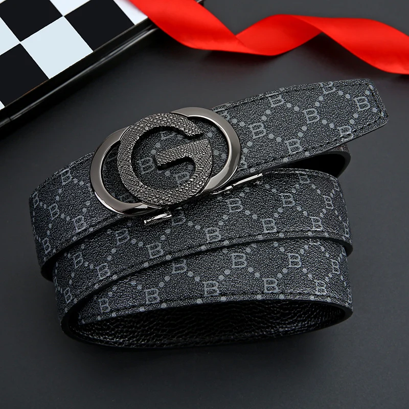 Top Genuine Leather and Cowhide Material Men's Belt Fashion Casual Luxury Brand Men's Belt Jeans Versatile Design Belt Men