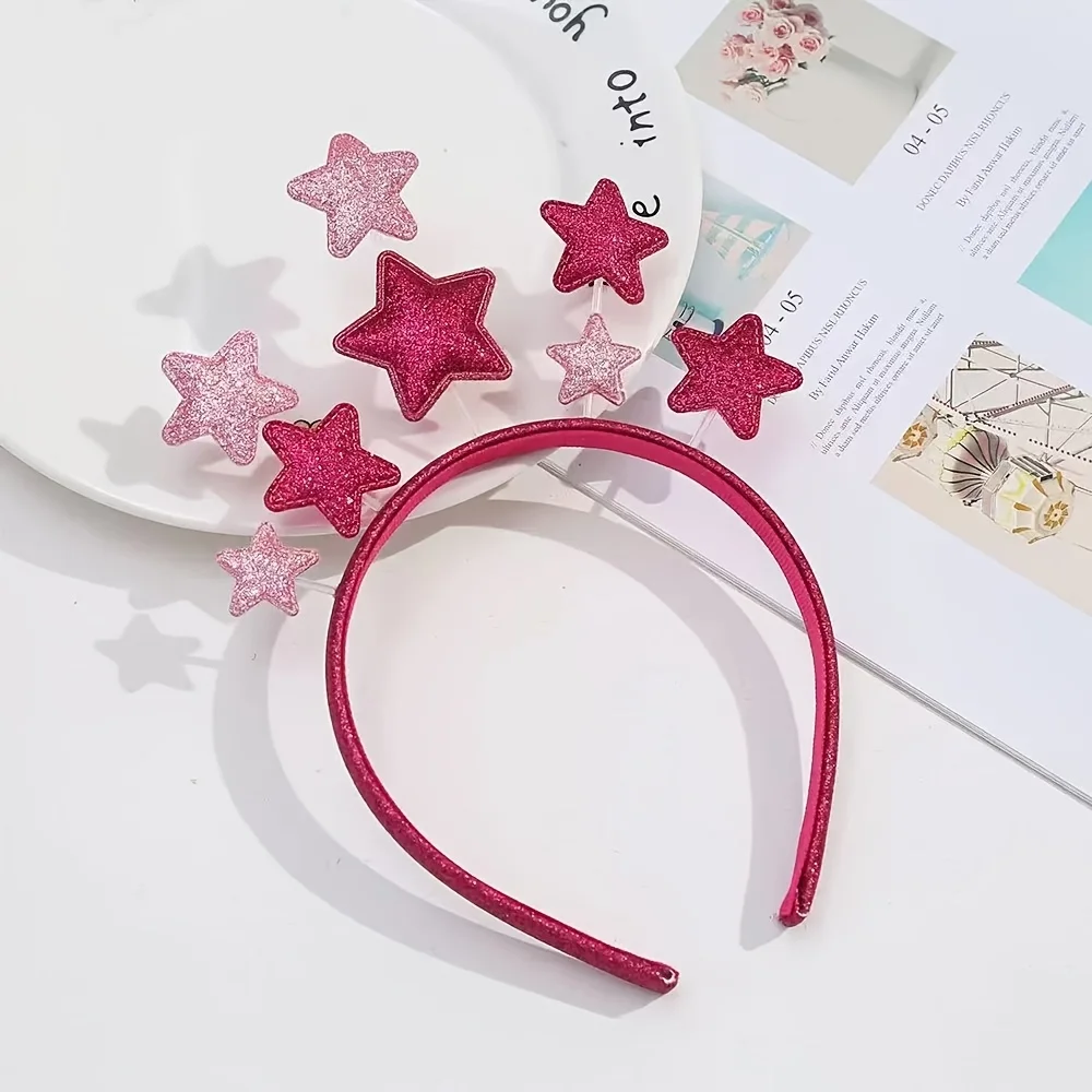1pc Cute Star-Shaped Headband with Golden Glittery Finish - Perfect for Birthday Parties& New year Decorations,Festive Accessory