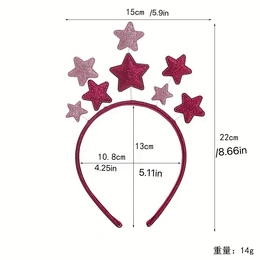 1pc Cute Star-Shaped Headband with Golden Glittery Finish - Perfect for Birthday Parties& New year Decorations,Festive Accessory