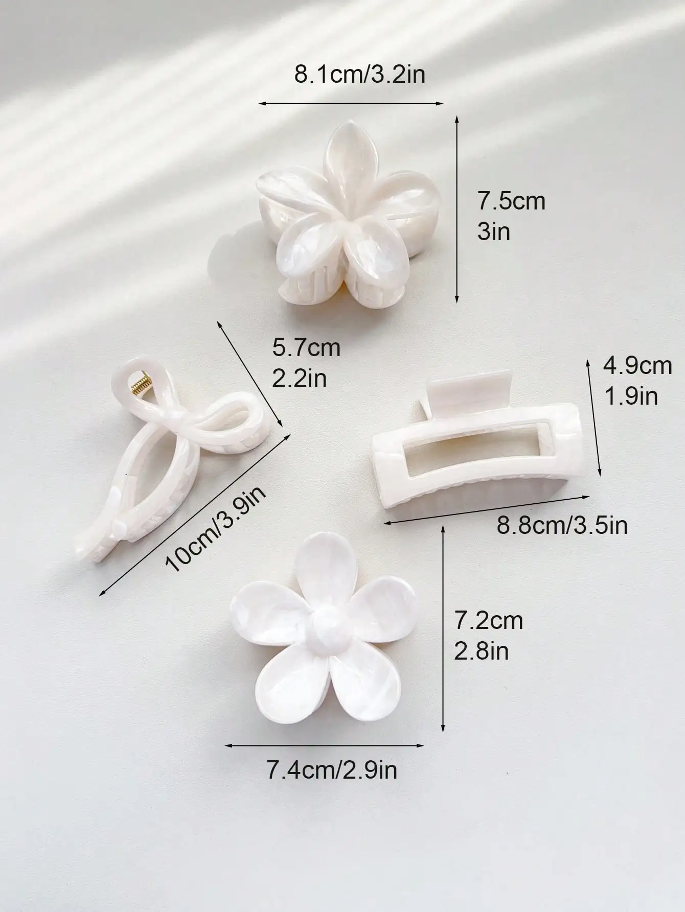 4Pcs Autumn Winter Burgundy Bow Square Flower Hair Claw Clips for Women MultiStyle Red Fashion Hair Accessories Headwear Hairpin