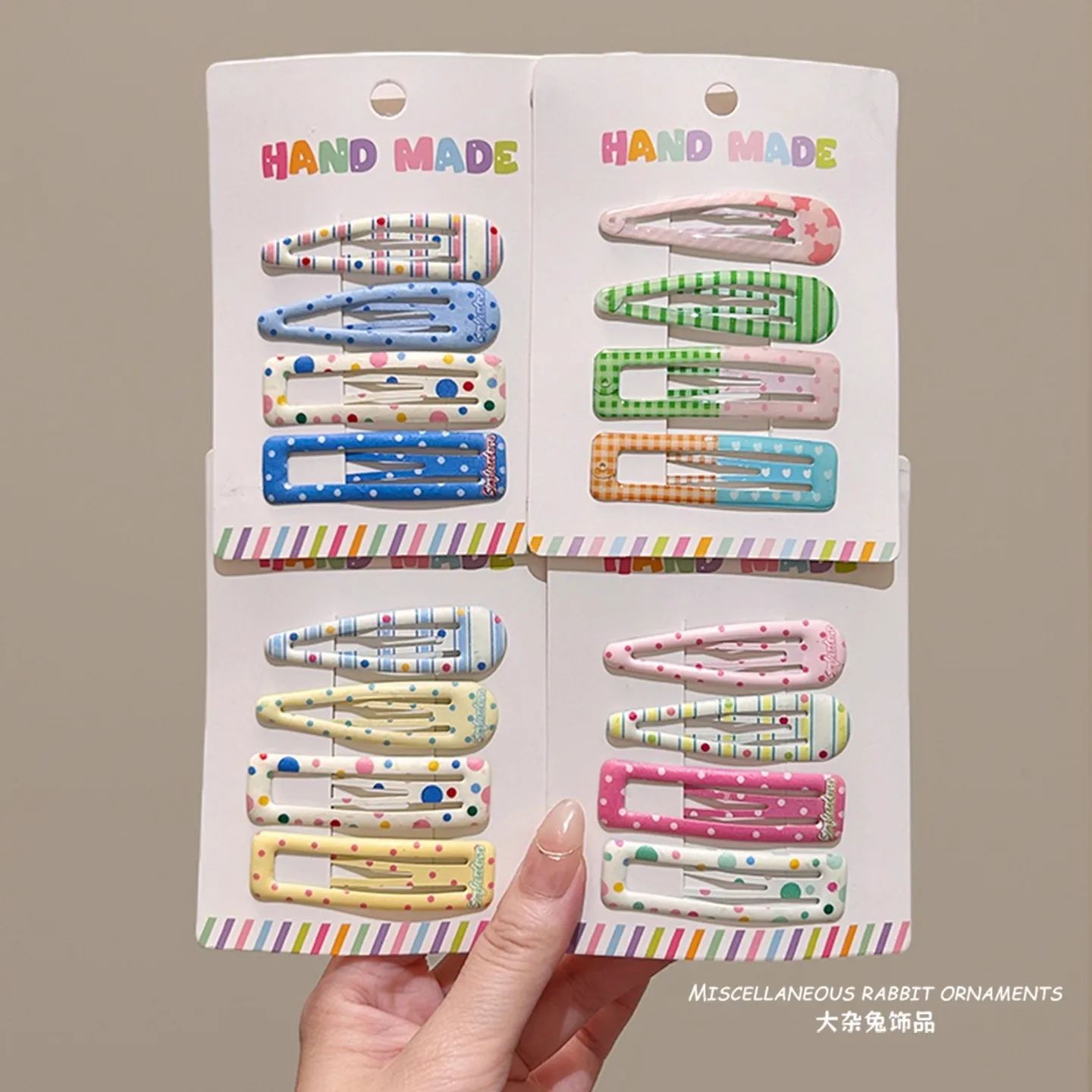 4PCS/Set Cute Colorful Print Hairpins For Girls Sweet Hair Ornament Barrettes BB Hair Clips Kids Lovely Hair Accessories