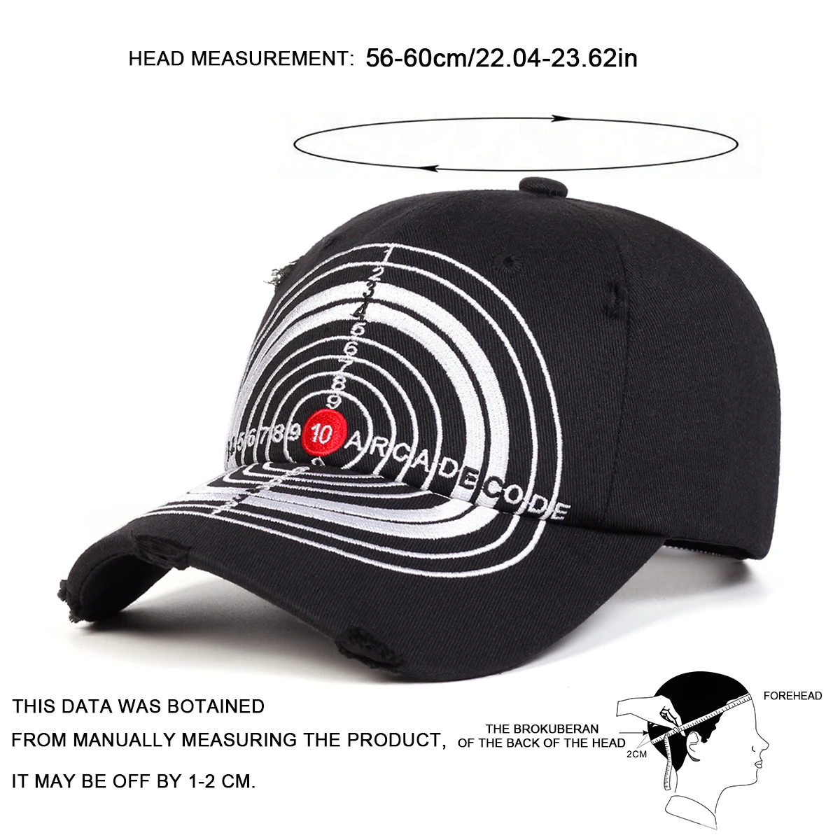 Unisex Bullseye Embroidery Baseball Caps Spring and Autumn Outdoor Adjustable Casual Hats Sunscreen Hat Sports Cap
