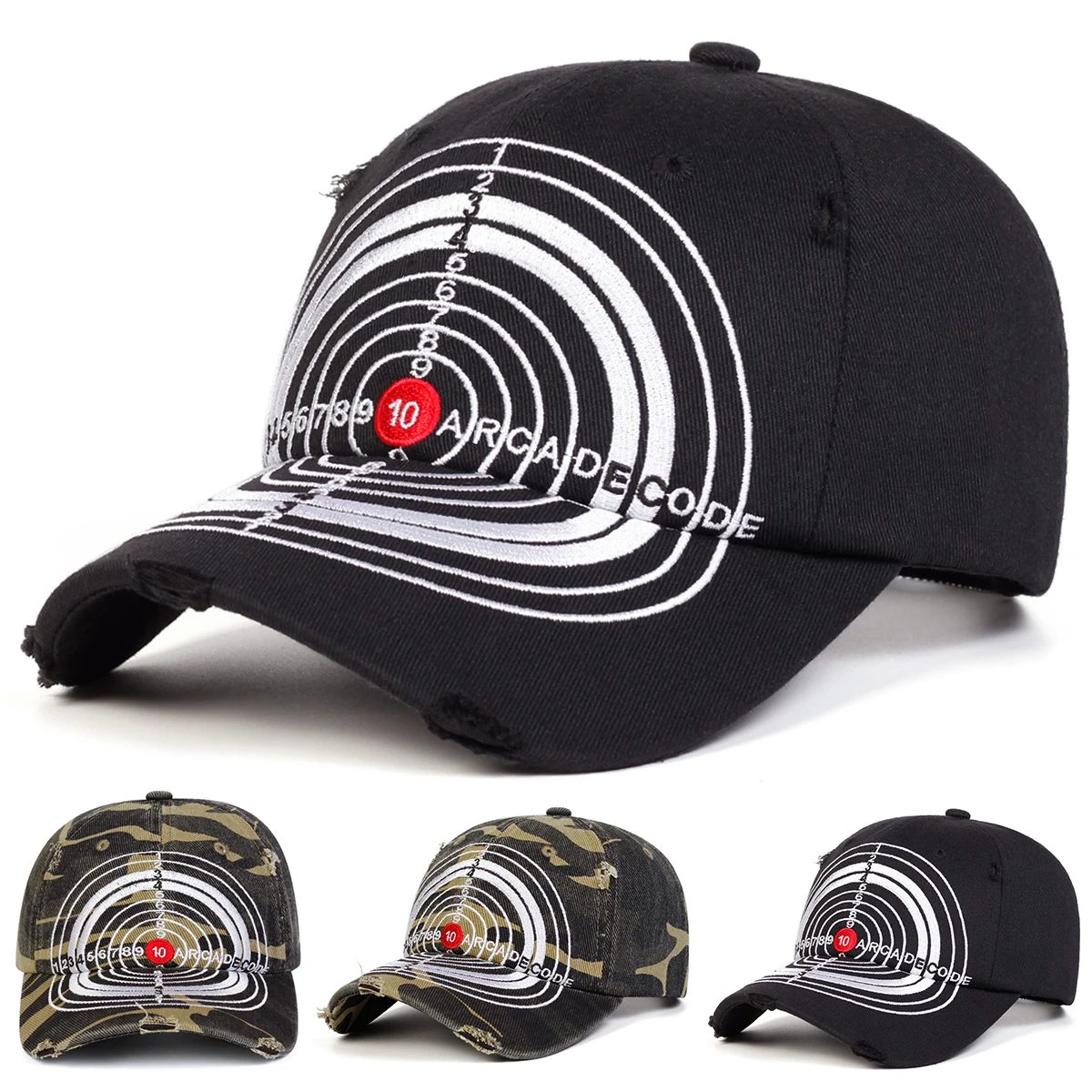 Unisex Bullseye Embroidery Baseball Caps Spring and Autumn Outdoor Adjustable Casual Hats Sunscreen Hat Sports Cap