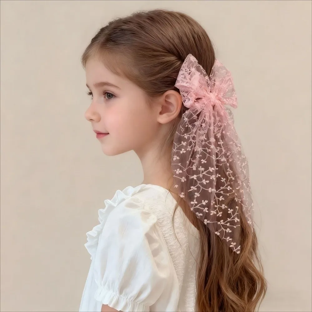 Lovely Lace Bow Hair Clip Flower Princess Style Swallowtail Bow Hairpin Girl Hairpin Wedding Season