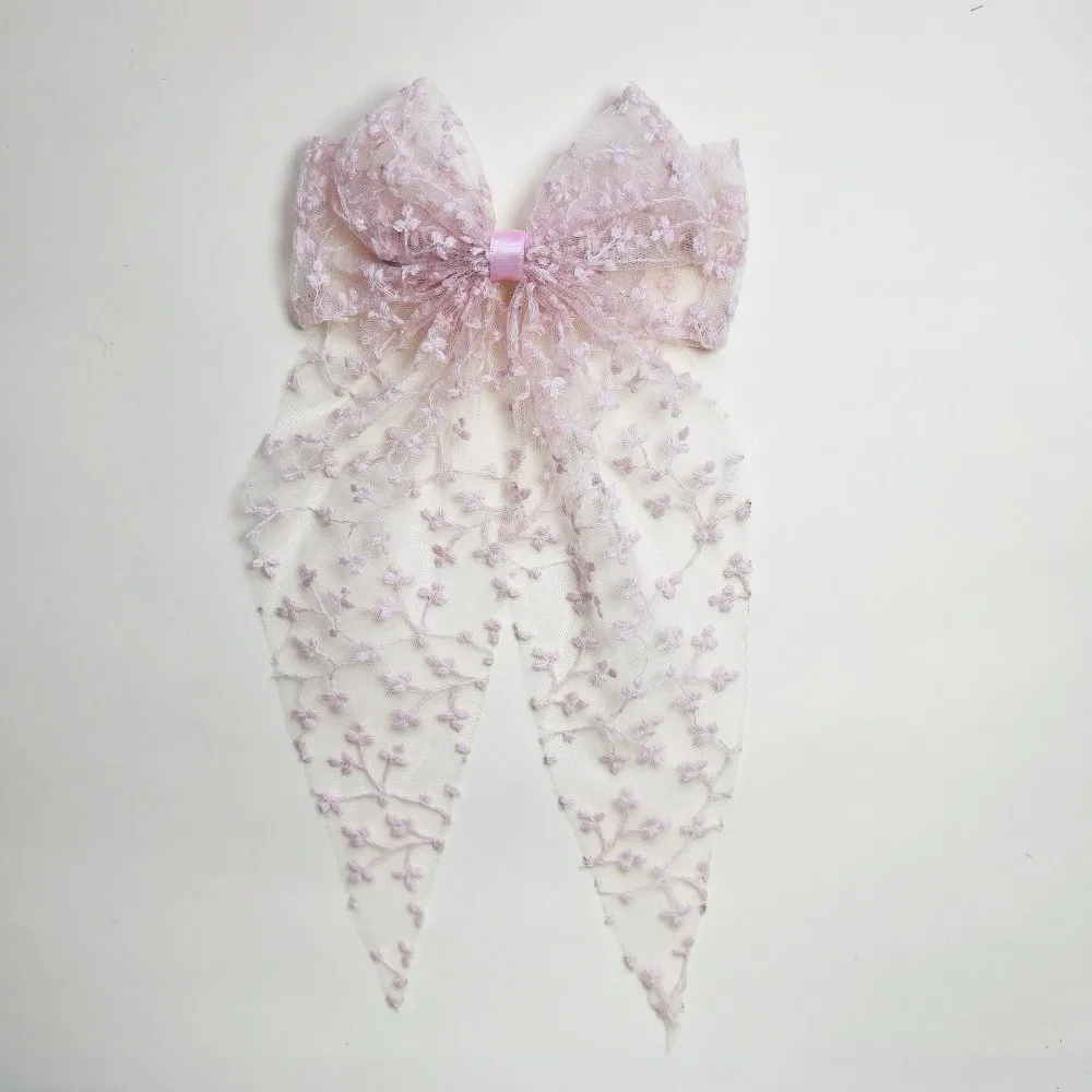 Lovely Lace Bow Hair Clip Flower Princess Style Swallowtail Bow Hairpin Girl Hairpin Wedding Season