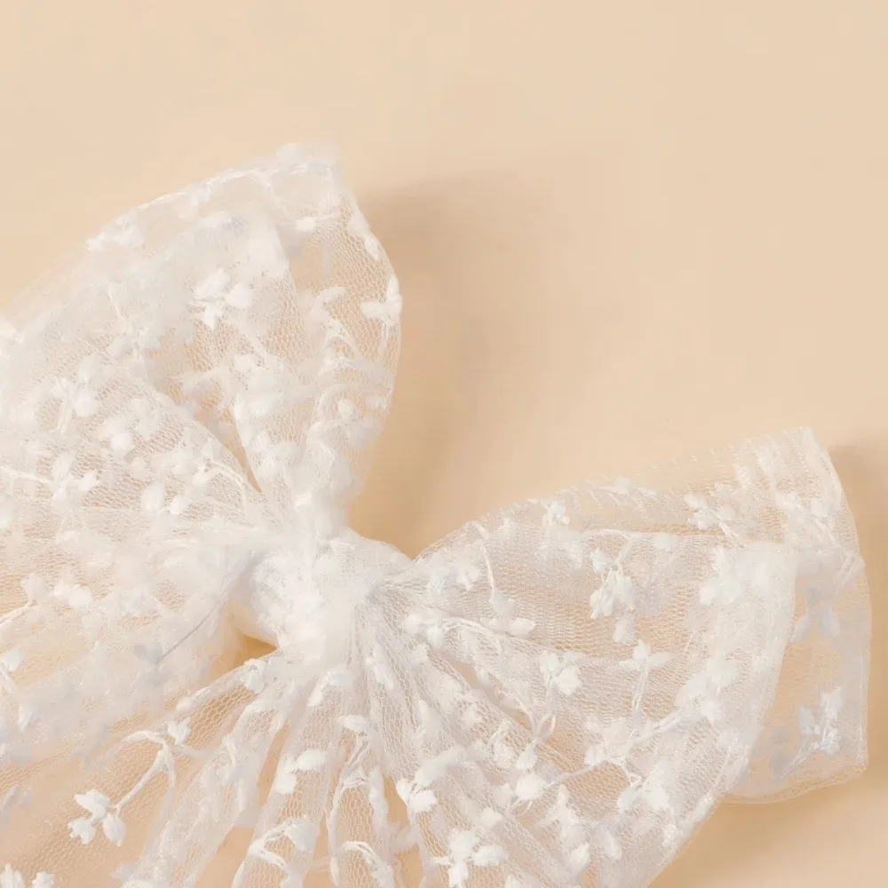 Lovely Lace Bow Hair Clip Flower Princess Style Swallowtail Bow Hairpin Girl Hairpin Wedding Season