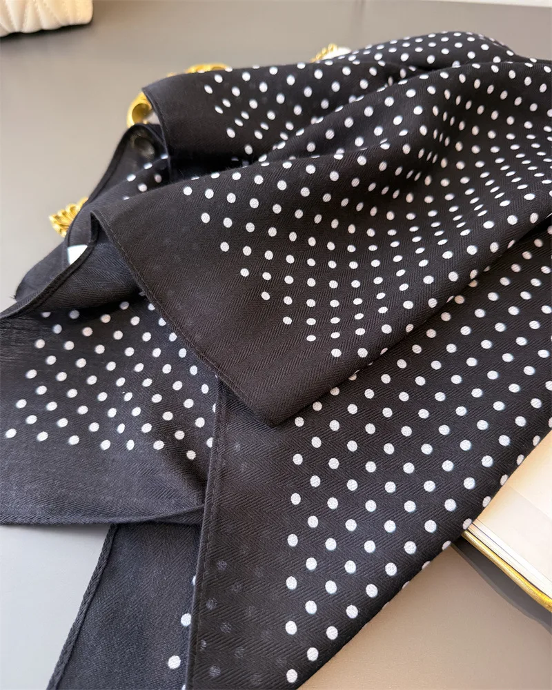 65*65cm Fashion Polka Dot Head Scarf Women Cotton Feel Hijab Spring Autumn Wraps Square Foulard Bandana Neckerchief Headscarf