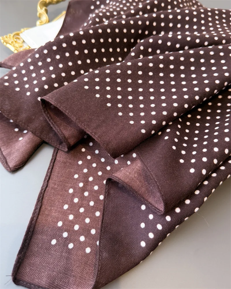 65*65cm Fashion Polka Dot Head Scarf Women Cotton Feel Hijab Spring Autumn Wraps Square Foulard Bandana Neckerchief Headscarf