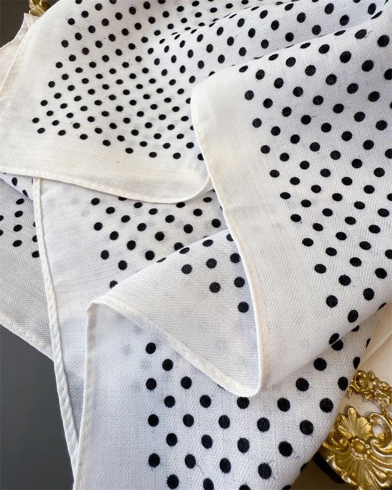 65*65cm Fashion Polka Dot Head Scarf Women Cotton Feel Hijab Spring Autumn Wraps Square Foulard Bandana Neckerchief Headscarf