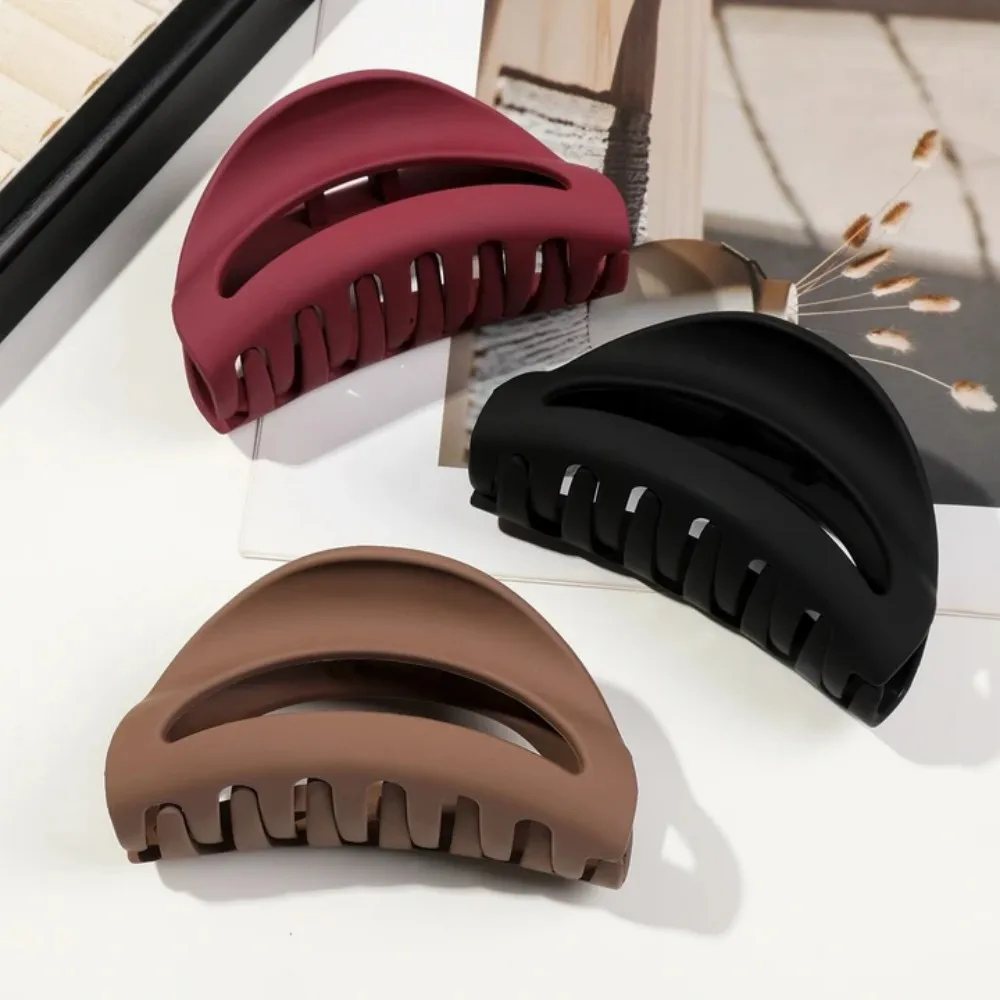 Neutral Colors Semicircle Cloud Silicone Claw Clip,Supersafe Head Protection,Soft Flexible Banana Clip for Women Hair Accessory