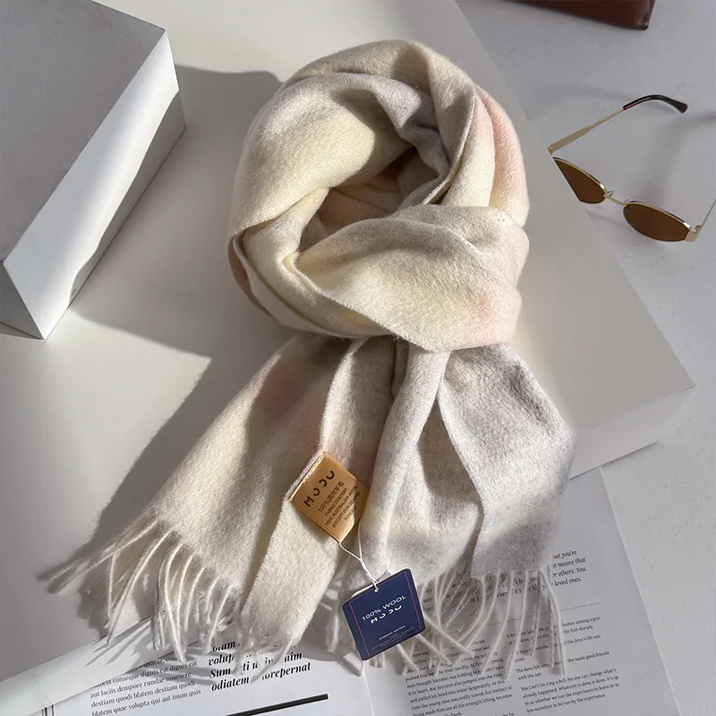 100% Wool Women Scarf Autumn Winter Vintage Preppy Style Plaid Wrap Scarves Pashmina Mujer Femme Foulard Bufanda Shawl Stole