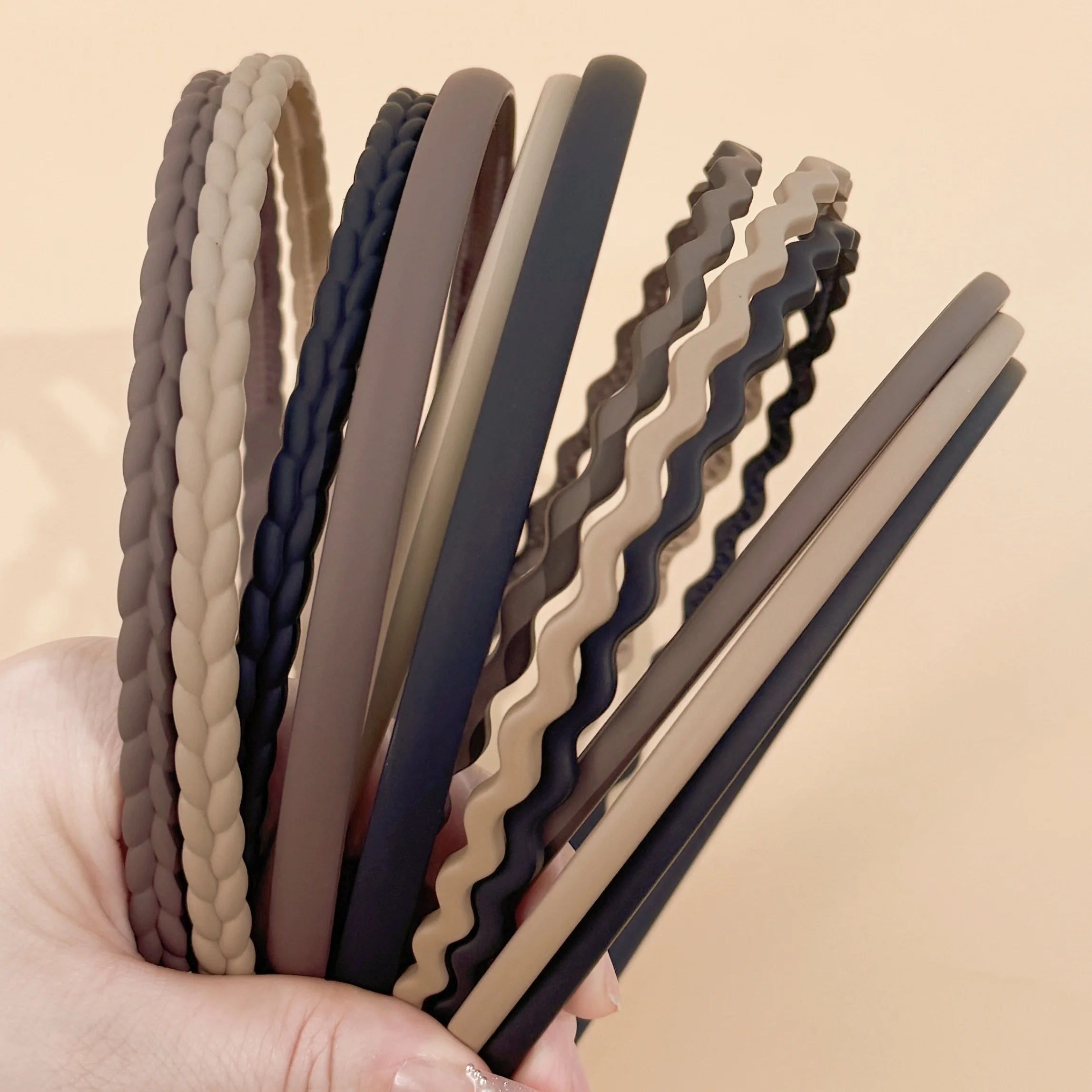 12PCS Fashion Matte Headband For Women Girls Wave Plastic Hairbands Female Hair Hoop Headwear Hairband Women Hair Accessorie