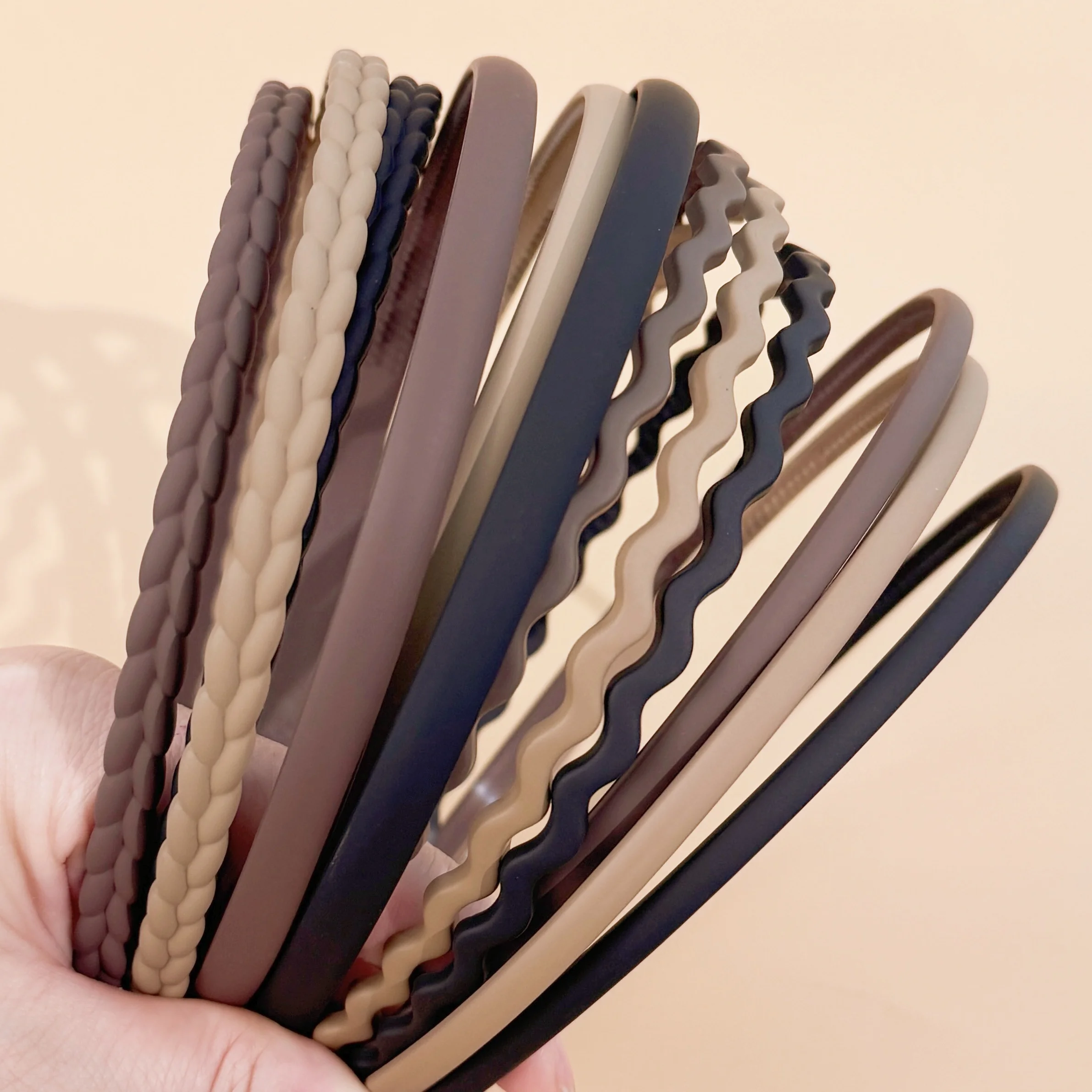 12PCS Fashion Matte Headband For Women Girls Wave Plastic Hairbands Female Hair Hoop Headwear Hairband Women Hair Accessorie