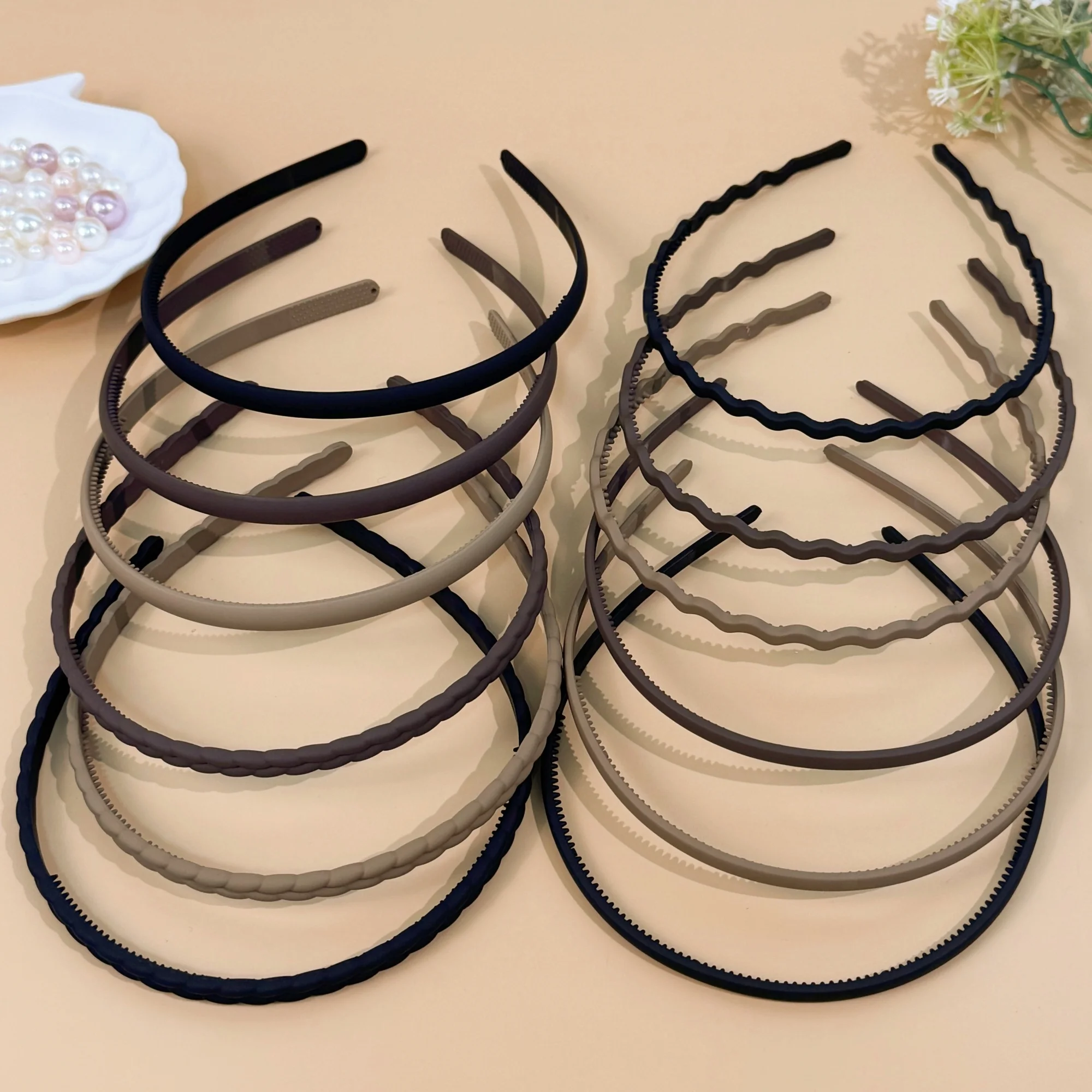 12PCS Fashion Matte Headband For Women Girls Wave Plastic Hairbands Female Hair Hoop Headwear Hairband Women Hair Accessorie