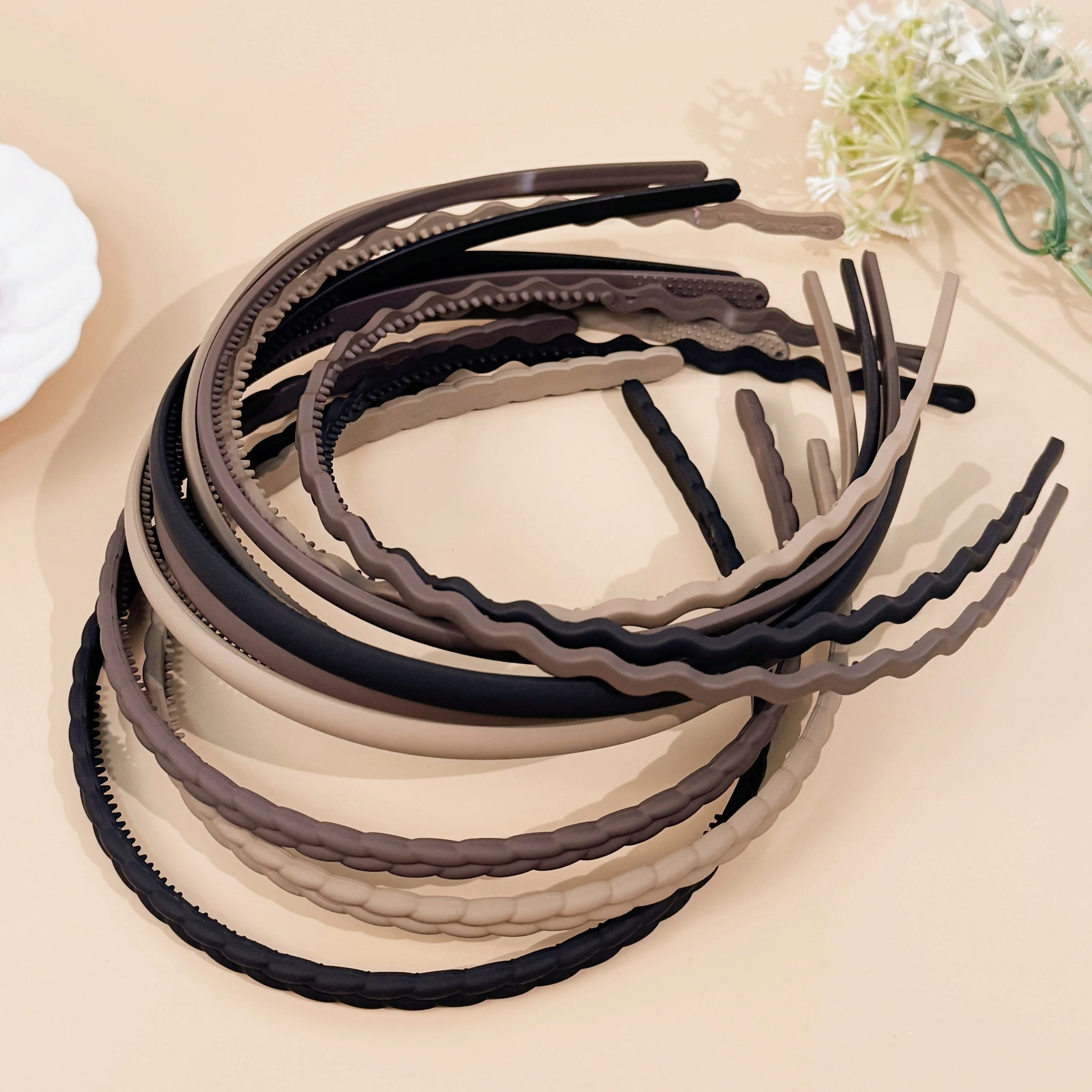 12PCS Fashion Matte Headband For Women Girls Wave Plastic Hairbands Female Hair Hoop Headwear Hairband Women Hair Accessorie