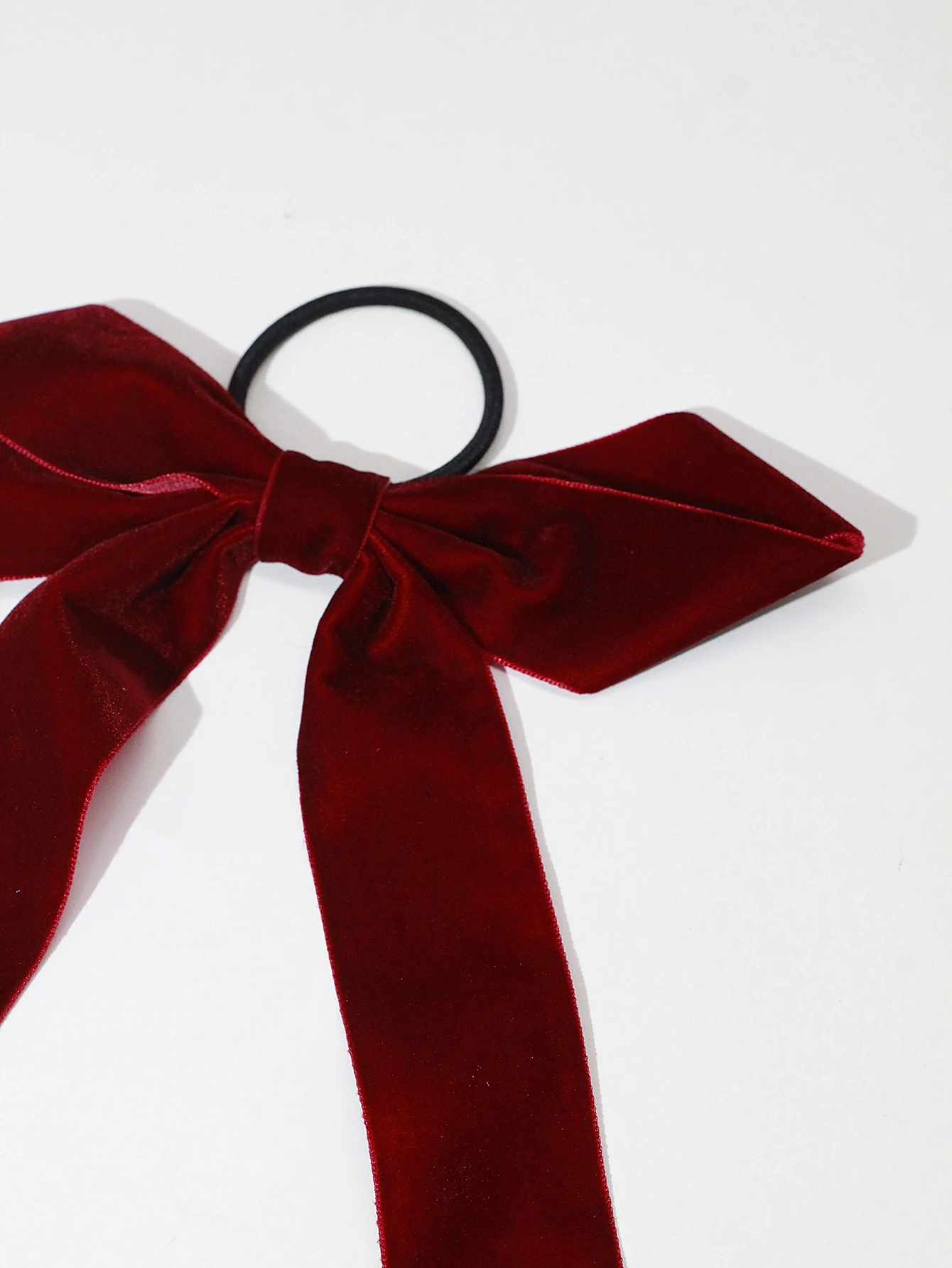 Lystrfac Velvet Ribbon Overise Hair Bow for Women Girls Solid Color Hair Rope Elastic Hair Band Hair Tie Hair Accessories