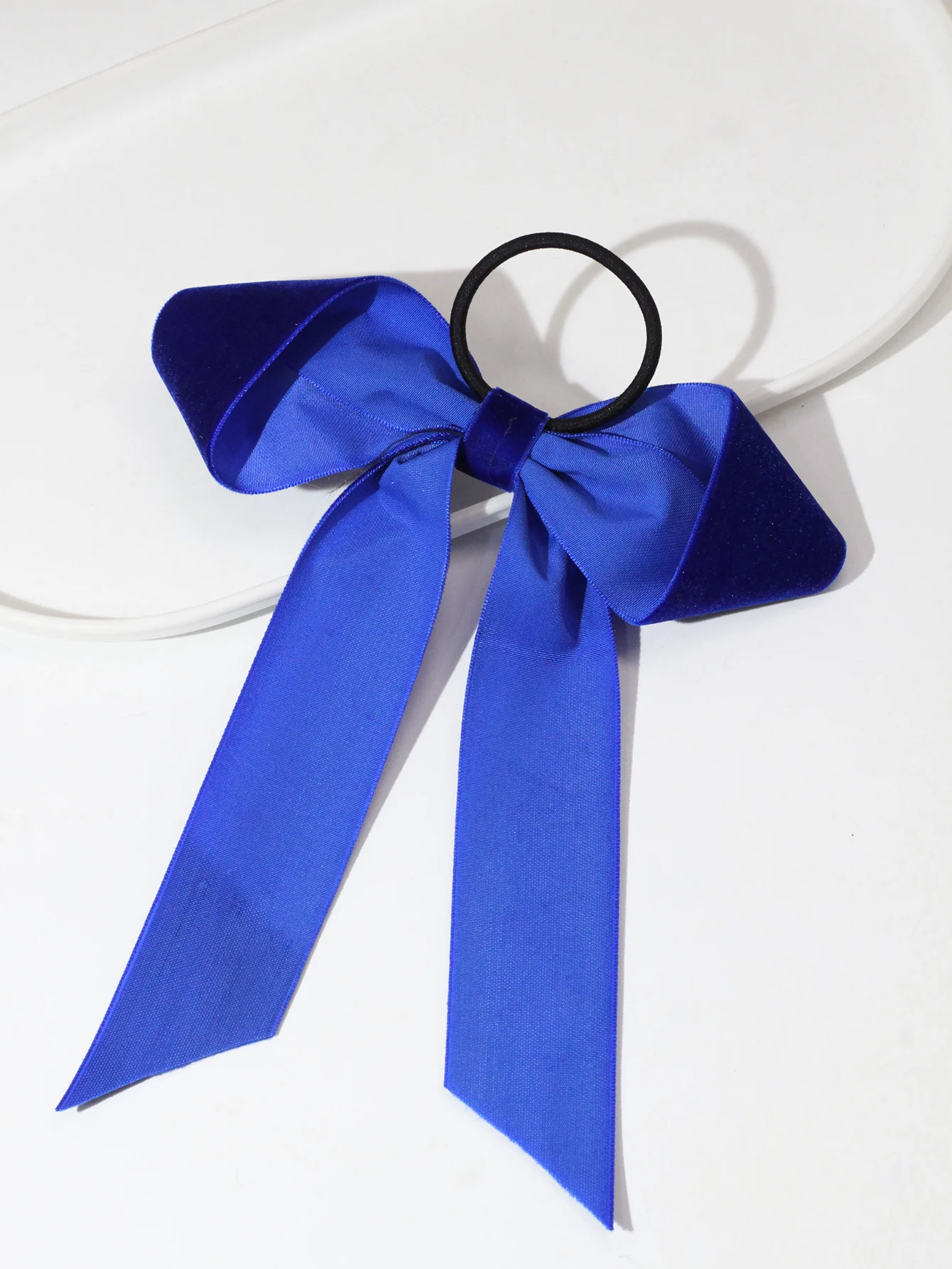 Lystrfac Velvet Ribbon Overise Hair Bow for Women Girls Solid Color Hair Rope Elastic Hair Band Hair Tie Hair Accessories