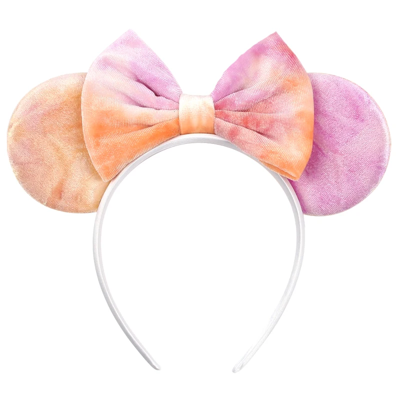 1pc Elegant Velvet Hair Accessory Fashion Solid Color Mickey Mouse Ear Headband For Wear Party Theme Parks Women Headband