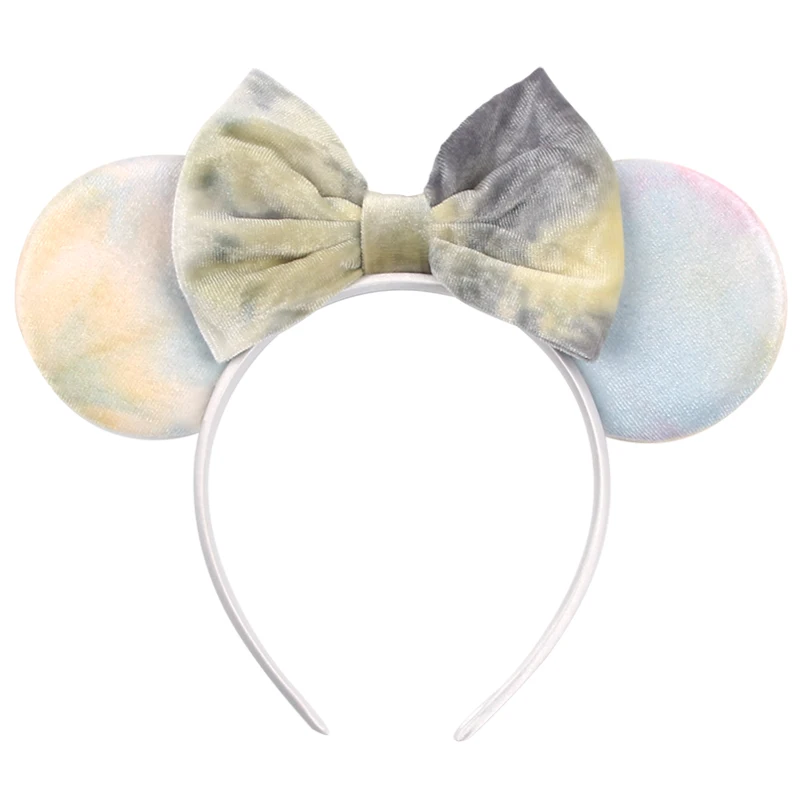 1pc Elegant Velvet Hair Accessory Fashion Solid Color Mickey Mouse Ear Headband For Wear Party Theme Parks Women Headband