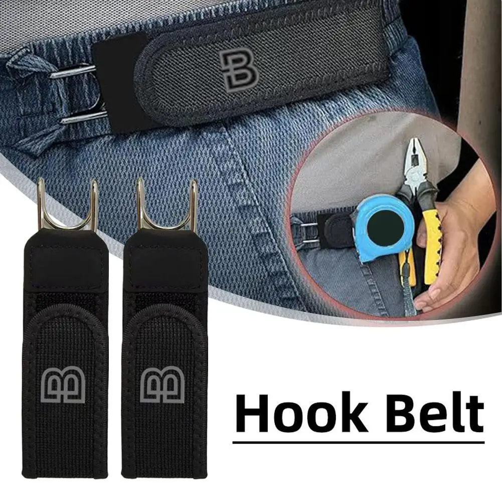 Unisex Buckleless Elastic Waist Belt With Metal Hook Adjustable Stretch Belt For Casual Wear Lightweight Travel Accessory 1/2Pcs